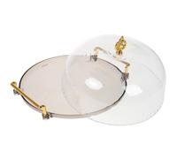 UKCOCO Vassoio Porta Torte Rotondo in Plastica Trasparente con Coperchio Cake Cover per Dolci Frutta e Dessert Design Elegante e Resistente per Esposizione e Conservazione