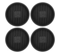 UKCOCO Vassoio Raccogligocce per Sturalavandini WC 4 Pezzi Supporto Porta Scopino Bagno Antiscivolo in Plastica Traspirante Tappetino Asciugante per Bagno e Cucina Grigio Cementizio