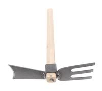 UKCOCO Zappetta da Giardino Compatta con Doppia Testa Manico in Legno Resistente per Orto e Diserbo Attrezzo Multifunzionale Leggero per Giardinaggio e Coltivazione Fiori e Verdure