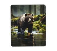 UKCZZLMSQ Brown Bear Pounce - Tappetino per mouse con base in gomma antiscivolo, per ufficio, casa e laptop, 25,4 x 30,5 cm