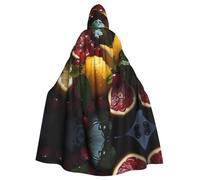 UKCZZLMSQ Fresh Grapefruit Lemon stampato accappatoio mantello con cappuccio - Unisex Costume per Halloween, Natale, festa, cosplay