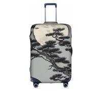UKCZZLMSQ Pine Tree Under The MoonPrinted - Copertura protettiva per valigie da 18-22 pollici, un must per valigie con ruote, bianco, S