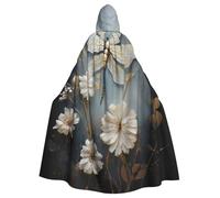 UKCZZLMSQ Una libellula bianca in fiore stampato accappatoio mantello con cappuccio - Costume unisex per Halloween, Natale, festa, cosplay