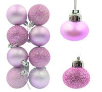 UKDD® Palline per albero di Natale, lucide, opache e glitterate, colore lilla (confezione da 8-50 mm)