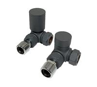 UKDD® Portasciugamani radiatori per valvole adatti per l'installazione del tuo sistema di riscaldamento centralizzato minimalista (coppia di valvole angolari antracite))