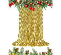UKDeals Direct UKDD® - Ghirlanda di perline di Natale, lunghezza 10 m, decorazione per albero di Natale (oro)