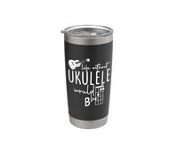 Uke Music-Life Senza Ukulele sarebbe uno strumento musicale piatto Bicchiere termico in acciaio inox doppia parete