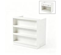 UKETO Bancone Cassa Modulare Bianco, Banco Reception con Ripiani, Spazio Contenitore e Passacavi per Negozio, Salone, Bar(B-90 cm/35.4" U)