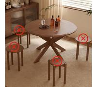 UKETO Tavolo Tondo Allungabile da Cucina, Tavolo Rotondo da Pranzo, Design Pieghevole a Risparmio Spazio, Piedi Regolabili, Capacità per 4-6 Persone(31.5in)