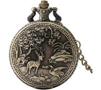 UKewei Orologio di tasca personalizzato, Bronzo Collana al quarzo Orologio da taschino Uomo Donna Ciondolo a catena Vintage Pocket Timer Vintage (Color : E, Size : 1) (Color : E, Size : Taglia unica)