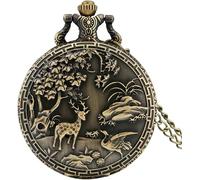 UKewei Orologio di tasca personalizzato, Bronzo Collana al quarzo Orologio da taschino Uomo Donna Ciondolo a catena Vintage Pocket Timer Vintage (Color : E, Size : 1) (Color : D, Size : Taglia unica)