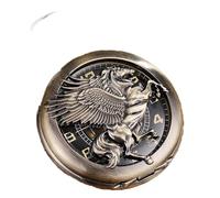 UKewei Orologio di tasca personalizzato, Orologio da taschino meccanico a cavallo in bronzo vintage da uomo con catena a cavallo cavo con ala Pegasus Design Steampunk Orologi da taschino vintage