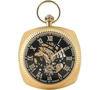 UKewei Orologio di tasca personalizzato, Orologio da taschino meccanico in oro retrò quadrato Orologio da taschino da tasca con orologio da taschino a carica manuale Orologio da uomo vintage