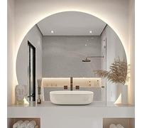 UkewEi Specchio Bagno Retroilluminato LED, Specchio Montato Irregolare 100*90cm, Specchio Cosmetico da Parete con Antiappanamento con Dimmerabile, Intelligente Specchio Vanity ( Color : Undercut , Siz