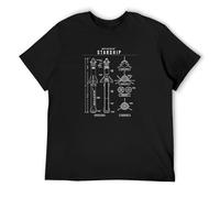 ukf Spacex Starship Blueprint T-Shirt Graphic Tee Printed Shirt Short Sleeve for Mens XXL Black