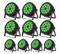 Ukfog 10PCS 200W 18LED Par Faro Par LED Luce RGBW + DMX8CH Luci per Feste Stroboscopica Modalità Attiva LED Faretto da Palcoscenico Luce da Discoteca per Matrimoni Feste Chiese Club Spettacolo DJ Live