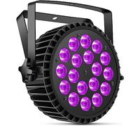 Ukfog 200W 18 LED Par UV+RGB+DMX512 luce da discoteca, luce FarettoParty Light 8 canali/modalità strobo/suono/attiva, effetto luce da DJ per spettacolo, bar, feste, festival
