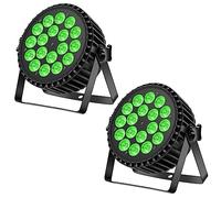 Ukfog 2PCS 200W 18LED Par Faro Par LED Luce RGBW + DMX8CH Luci per Feste Stroboscopica Modalità Attiva LED Faretto da Palcoscenico Luce da Discoteca per Matrimoni Feste Chiese Club Spettacolo DJ live