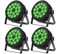 Ukfog 4PCS Ukfog 200W 18LED Par Faro Par LED Luce RGBW+8CH Luci per Feste Stroboscopica Modalità Attiva LED Faretto da Palcoscenico Luce da Discoteca per Matrimoni Feste Chiese Club Spettacolo DJ Live