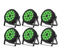 Ukfog 6PCS 200W 18LED Par Faro Par LED Luce RGBW + DMX8CH Luci per Feste Stroboscopica Modalità Attiva LED Faretto da Palcoscenico Luce da Discoteca per Matrimoni Feste Chiese Club Spettacolo DJ Live
