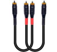 ukiism Cavo audio stereo RCA/Phono da 14 AWG, 2 × 2 spine con qualità audio impeccabile per subwoofer/amplificatore/Hi-Fi e Home Cinema/Blu-ray/altoparlanti/TV-2 Pack/3 FT