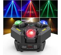 U'King 100W LED Luce a testa mobile 3 teste RGBW Fascio DJ Luce rotante DMX512 Effetto laser Luce da palco per discoteca Party Bar Show