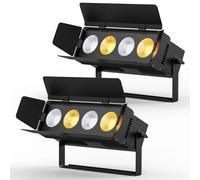 U'King 2PCS 200W COB LED Par Light con porte della stalla DMX512 RGBW 2IN1 Luce da palco a LED bianco caldo e freddo per DJ Party Concerto Matrimonio