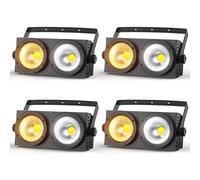 U'King 4PCS 200W COB Par Light 2x100W Blinder Illuminazione 2 Occhi LED 2IN1 COB Freddo Bianco Caldo Illuminazione Party Bar DMX Illuminazione scenica