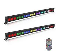 UKing LED Wall Wash Luci da DJ 24 x 3W LED Bar RGB Effetto Luce da Discoteca con Telecomando e Illuminazione Strobo dmx Controllata da Musica per Luci da Palco per DJ Party, 2 PCS