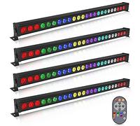 UKing LED Wall Wash Luci da DJ 24 x 3W LED Bar RGB Effetto Luce da Discoteca con Telecomando e Illuminazione Strobo dmx Controllata da Musica per Luci da Palco per DJ Party, 4 PCS