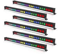 UKing LED Wall Wash Luci da DJ 24 x 3W LED Bar RGB Effetto Luce da Discoteca Illuminazione Strobo dmx Controllata da Musica per Luci da Palco per DJ Party, 6 PCS (Senza telecomando)