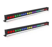 UKing LED Wall Wash Luci da DJ 24 x 3W LED Bar RGB Effetto Luce da Discoteca Illuminazione Strobo dmx Controllata da Musica per Luci da Palco per DJ Party, 2 PCS (Senza telecomando)