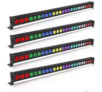 UKing LED Wall Wash Luci da DJ 24 x 3W LED Bar RGB Effetto Luce da Discoteca Illuminazione Strobo dmx Controllata da Musica per Luci da Palco per DJ Party, 4 PCS (Senza telecomando)