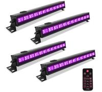UKing Luce Effetto UV 12 LED X 3W Luce Nera UV Bar con telecomando e DMX 512 Suono Attivato Palcoscenico Llluminazione per DJ Discoteca Bar Festa Matrimonio Compleanni Concerti (4 pezzi)