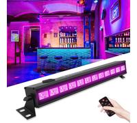 UKing Luce Effetto UV 12 LED X 3W Luce Nera UV Bar con telecomando e DMX 512 Suono Attivato Palcoscenico Llluminazione per DJ Discoteca Bar Festa Matrimonio Compleanni Concerti (1 pz)