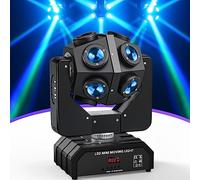 UKing RGBW testa mobile, 12 LED lampada Bead Spotlight con DMX512, luce di scena con controllo del suono, luce di festa per Natale Halloween DJ Bar Compleanno Discoteca Matrimonio (1PCS)