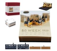 Ukisisi Calendario 3D,Calendario 3D 2025,Calendario da Intaglio in Carta Artistica 3D ,Calendario da Tavolo Creativo Fai da Te, Blocco per Appunti 3D,Pensierini Compleanno Bambini