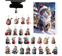 Ukisisi Cat Advent Calendar,Cat Advent Calendar 2024,Cat Christmas Ornament,Christmas Tree Pendant Decoration,2024 Christmas Countdown Cat Toys Advent Calendar,Christmas Advent Calendar Blocks