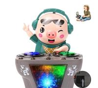Ukisisi Dj Swinging Piggy Toy,Giocattolo per Maialino Oscillante per DJ,Dj Light Music Dancing Pig Toy,DJ Rock Pig Toy with Colorful Light Swing Back And Forth,Regali per Bambini-Rechargeable Battery
