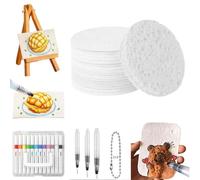 Ukisisi Magic Puffy Paint,Sponge Puffy Paint,Magica Puffy,Foam Texture Painting Paper, Magical Floating Drawings Set, Handmade DIY 3D Drawing Magic Canvas Sponge with Water Brush for Kids-A