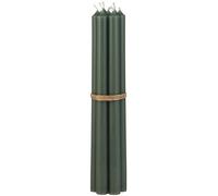ukiyo Confezione da 12 candele sottili, altezza: 20 cm, diametro: 1,3 cm, diversi colori, durata 2,5 ore, candela Avvento, Natale, colore: verde muschio
