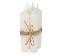 ukiyo Confezione da 4 candele a bastoncino, altezza: 11 cm, diametro: 2,2 cm, diversi colori, durata 4,5 ore, decorazione natalizia, colore: bianco