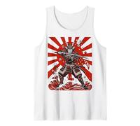 Ukiyo-e Anime Style Samurai Warrior Japanese Flag Ninja Canotta