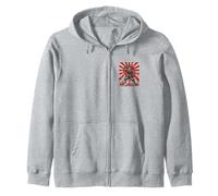 Ukiyo-e Anime Style Samurai Warrior Japanese Flag Ninja Felpa con Cappuccio