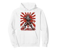 Ukiyo-e Anime Style Samurai Warrior Japanese Flag Ninja Felpa con Cappuccio