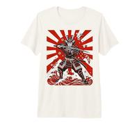 Ukiyo-e Anime Style Samurai Warrior Japanese Flag Ninja Maglietta Premium