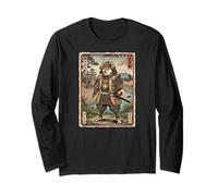 Ukiyo-e Arte Giapponese Shiba Inu Samurai Maglia a Manica