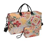 Ukiyo-e, borsa da viaggio con fiore vintage giapponese, rosso, borsa da viaggio per la notte, borsone sportivo con borsa da toeletta per escursionismo multifunzionale