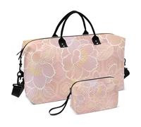 Ukiyo-e borsone da viaggio con fiori di ciliegio giapponese color pesca, borsa da viaggio a tracolla per fine settimana borsa da allenamento con borsa da toilette per allenamento pieghevole