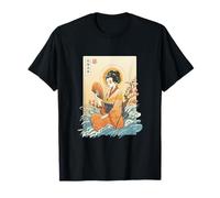 Ukiyo-e - Kimono a ventaglio con Fiori di ciliegio, Arte Giapponese Maglietta